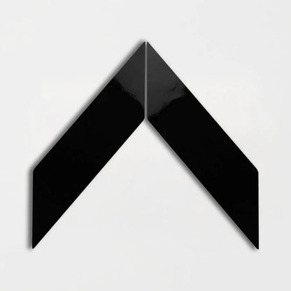 Midnight Glossy Chevron Ceramic Tiles 2x6
