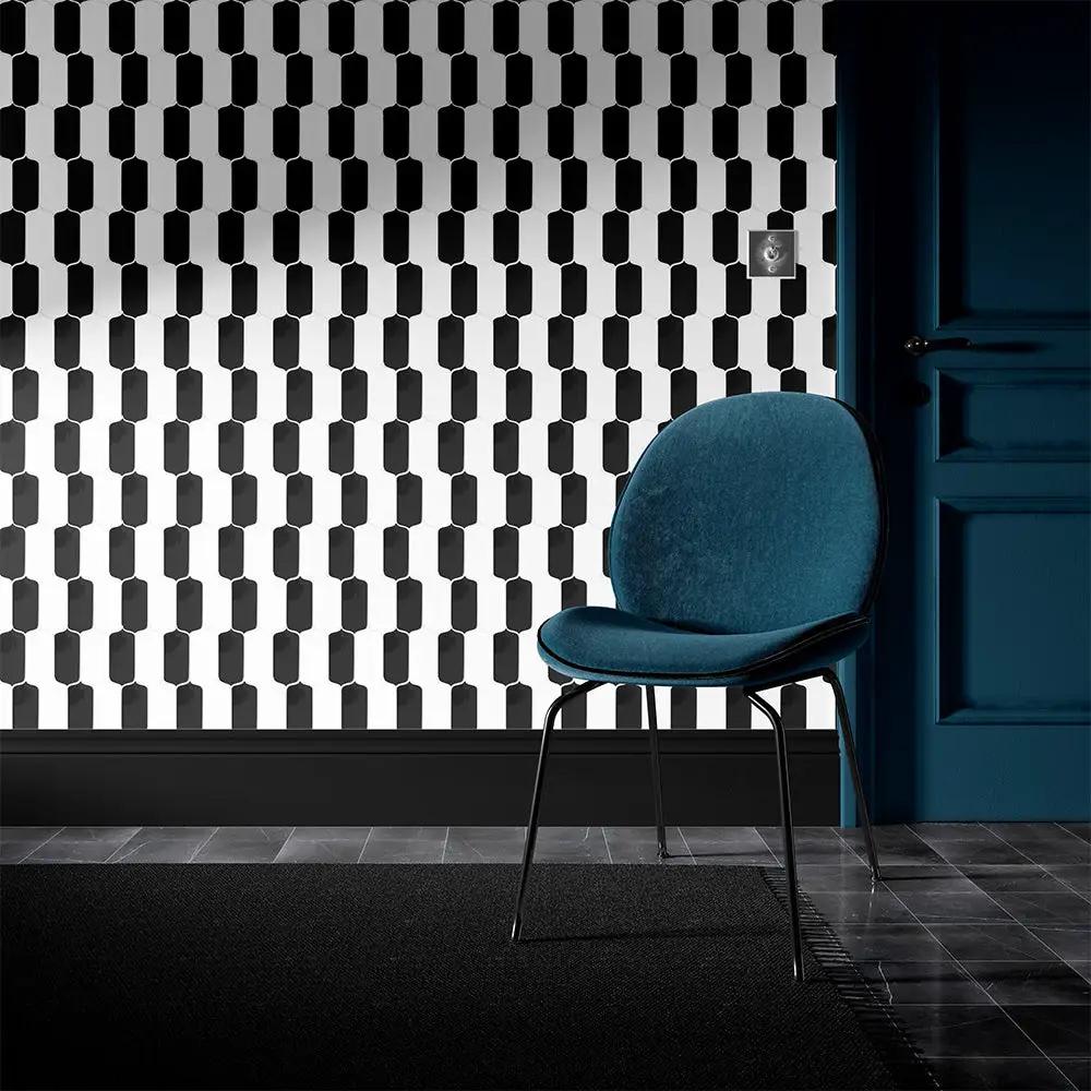 Midnight Glossy Tear Field Ceramic Tiles 3 5/8x8