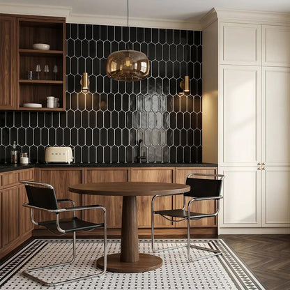 Midnight Glossy Tear Field Ceramic Tiles 3 5/8x8