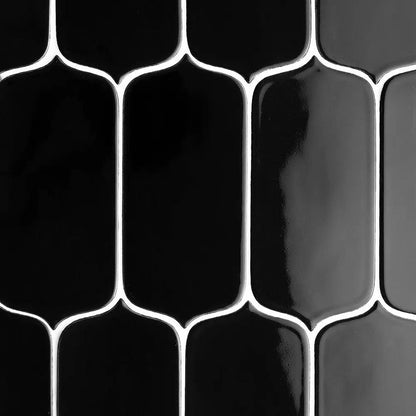 Midnight Glossy Tear Field Ceramic Tiles 3 5/8x8