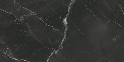 Charme Evo Calacatta Black Marble Look Porcelain Tiles 12x24