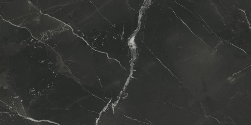 Charme Evo Calacatta Black Marble Look Porcelain Tiles 12x24
