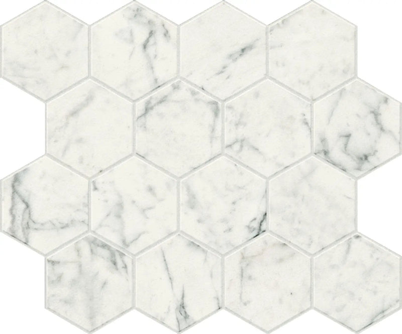 Charme Evo Michelangelo Extra White Mosaic D Marble Look Porcelain Mosaics 12x10