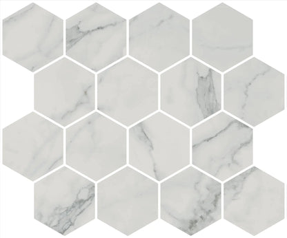Charme Veined Statuario Bullnose Marble Look Porcelain Moldings 3x24