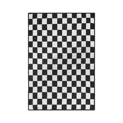Checkerboard knit blanket bedroom living room plush decor