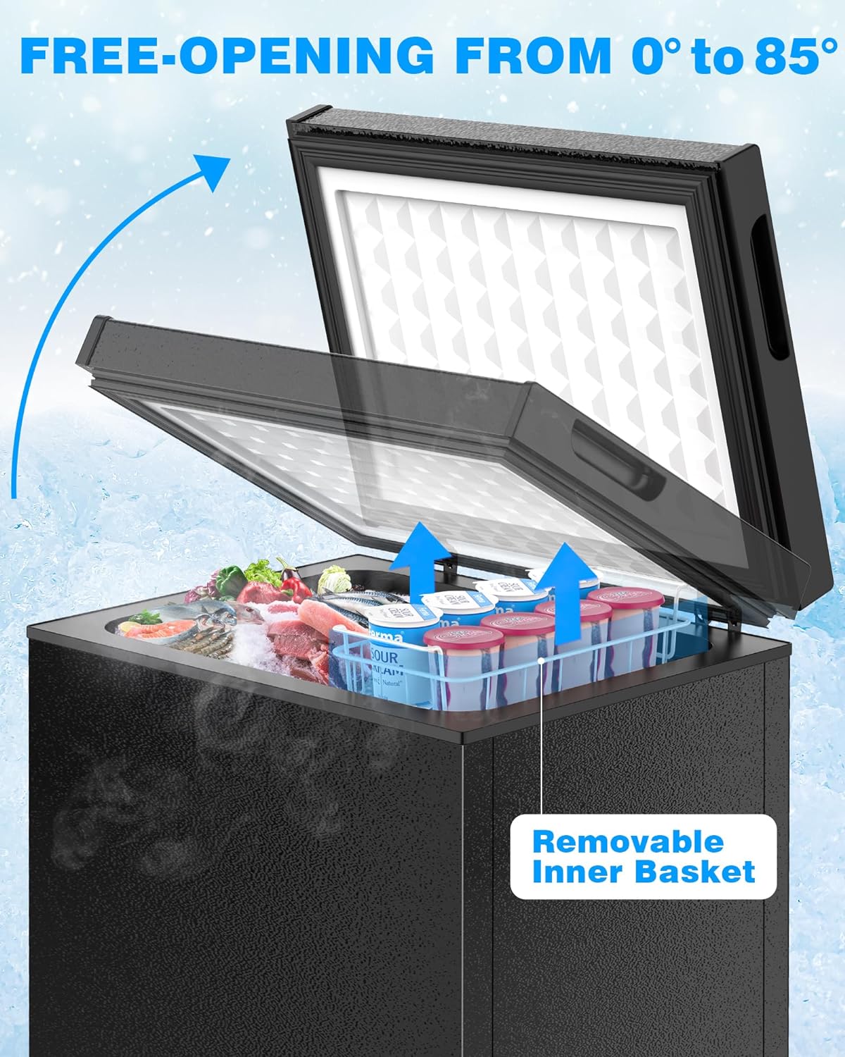 Chest Freezer with Removable Basket