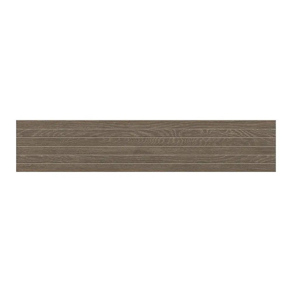 Almond Matte Groove Wood Look Porcelain Mosaics 8x40