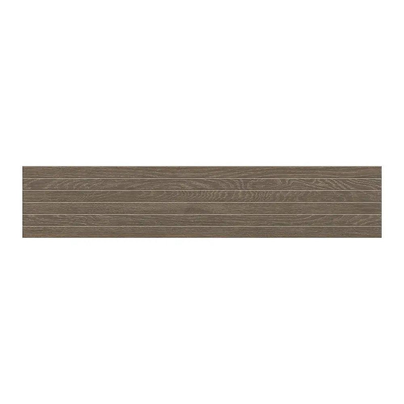 Almond Matte Groove Wood Look Porcelain Mosaics 8x40