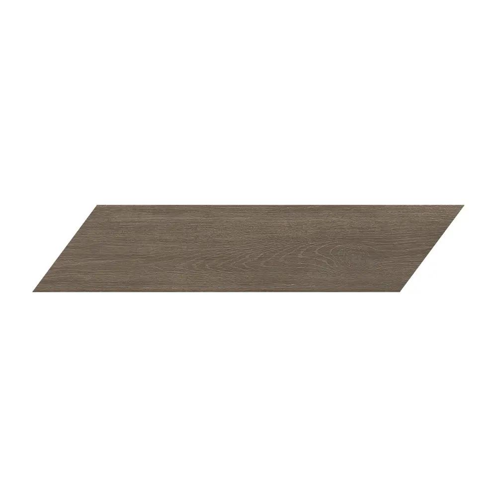 Almond Rectified Chevron Wood Look Porcelain Tiles 8x40