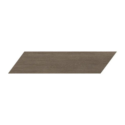 Almond Rectified Chevron Wood Look Porcelain Tiles 8x40