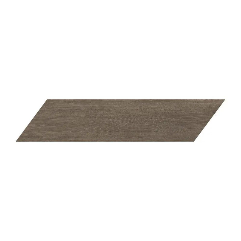 Almond Rectified Chevron Wood Look Porcelain Tiles 8x40