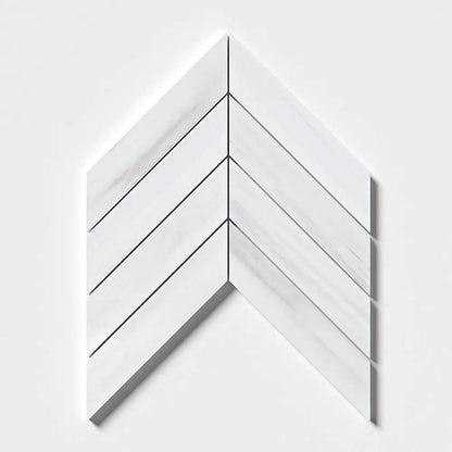 Bianco Dolomiti Polished Chevron Waterjet Marble Waterjet Mosaics 13x10