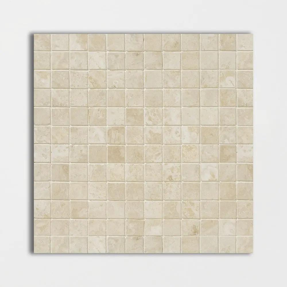 Chiaro Honed Filled 1x1 Travertine Mosaics 12x12