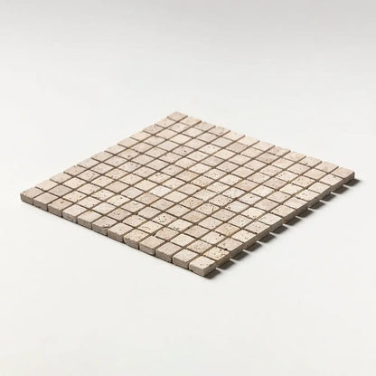 Chiaro Tumbled 1x1 Travertine Mosaics 12x12