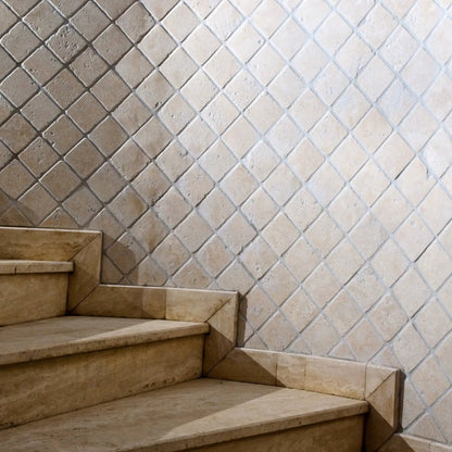 Chiaro Tumbled 2x2 Travertine Mosaics 12x12