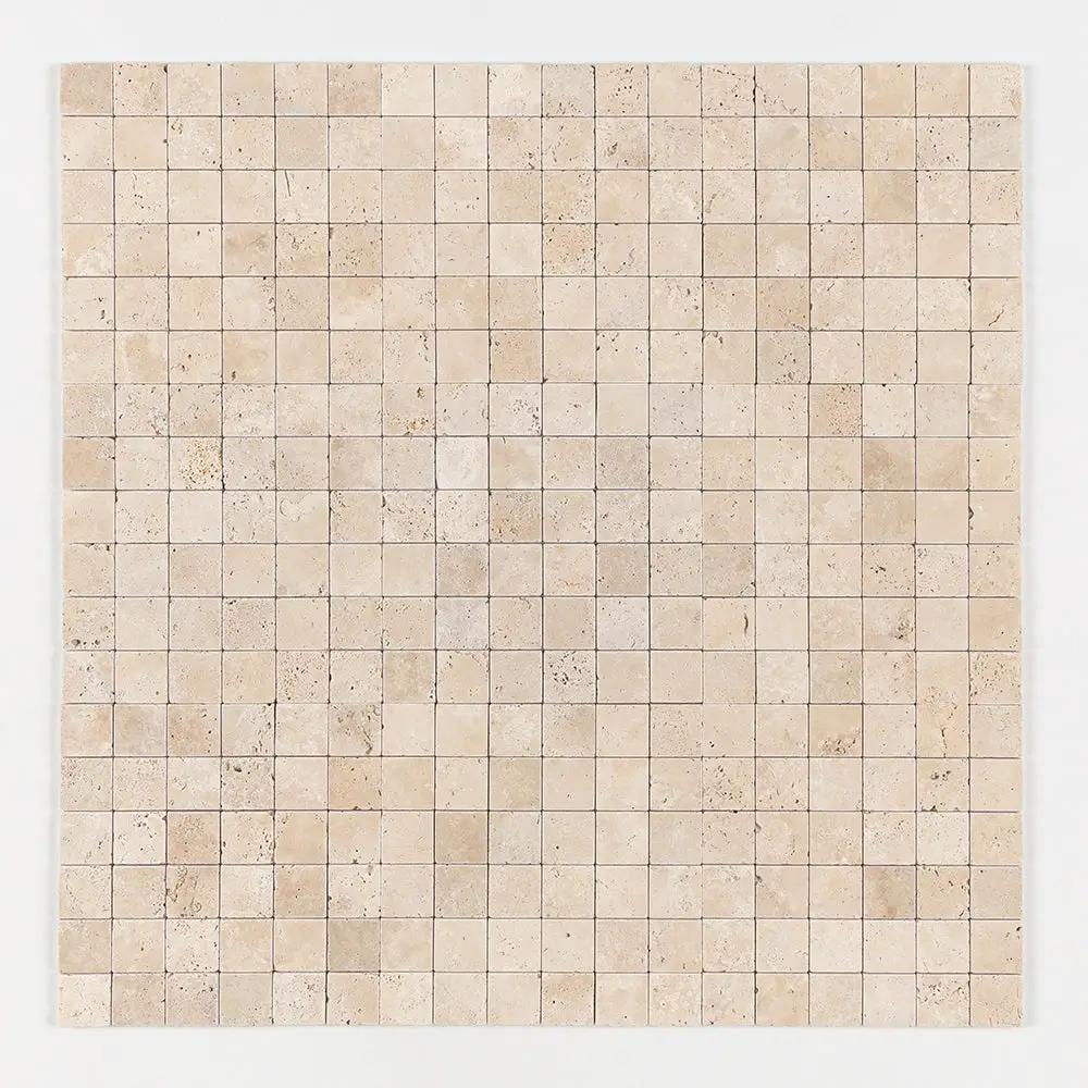 Chiaro Tumbled 2x2 Travertine Mosaics 12x12