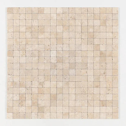 Chiaro Tumbled 2x2 Travertine Mosaics 12x12