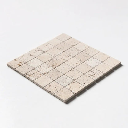 Chiaro Tumbled 2x2 Travertine Mosaics 12x12