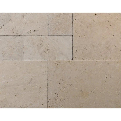 Chiaro Tumbled Travertine Pavers French Pattern