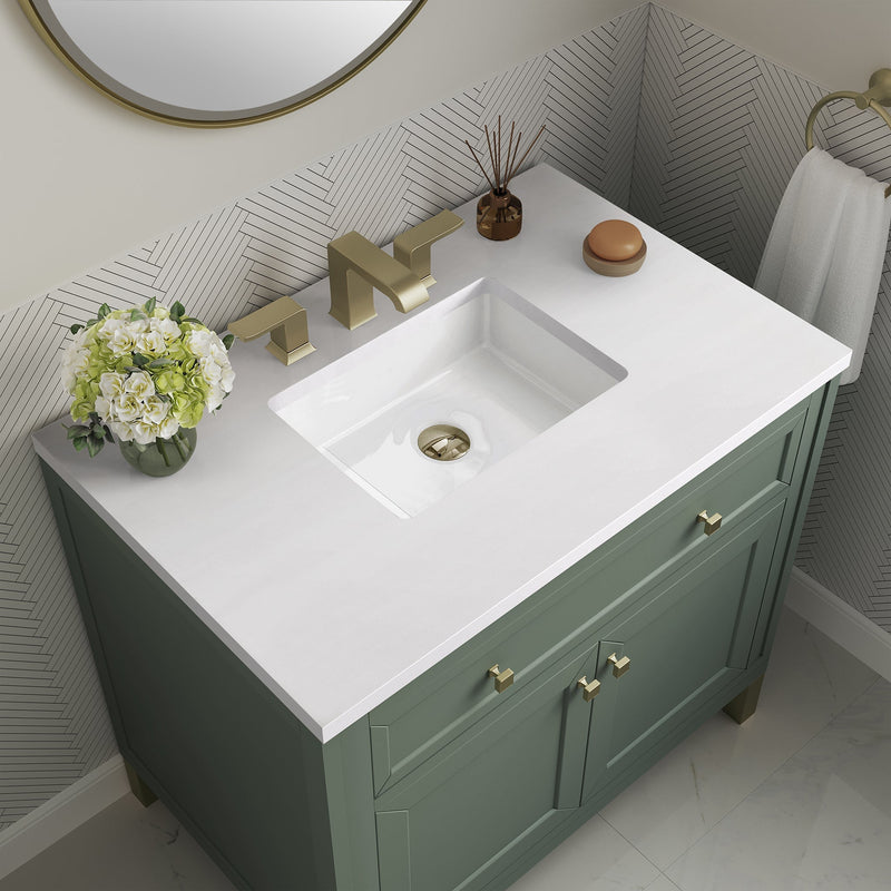 James Martin Chicago 36" Single Bathroom Vanity, Smokey Celadon