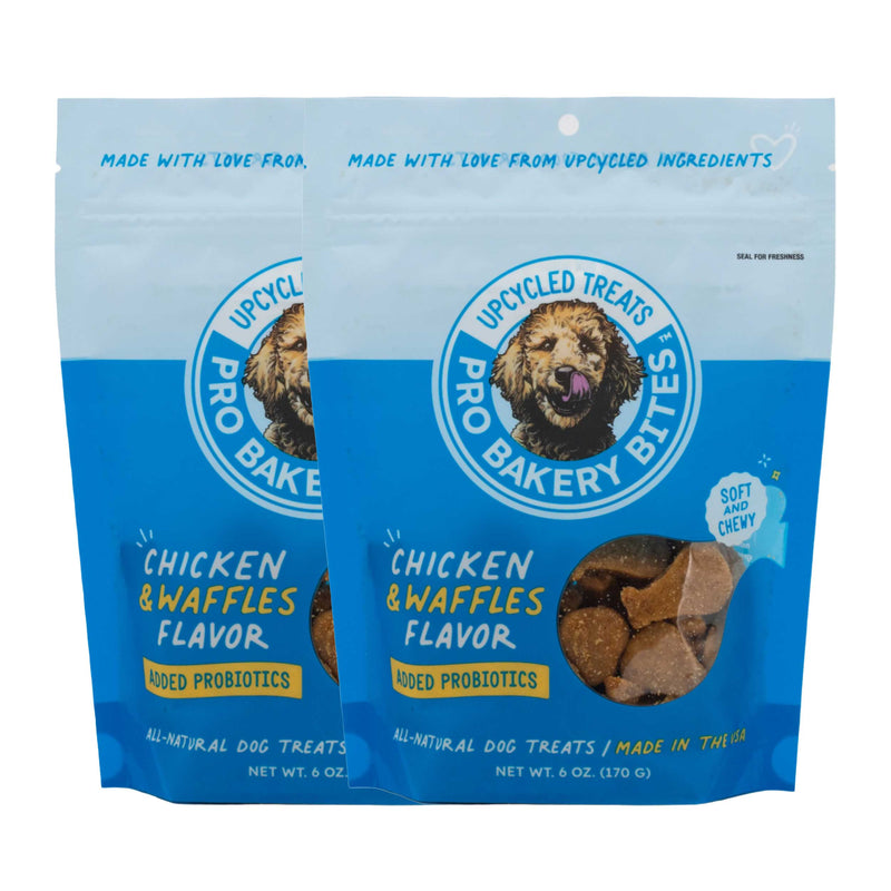 Chicken & Waffles Pro Bakery Bites with Probiotic | Pack of 2 | 6 oz | Brenmar