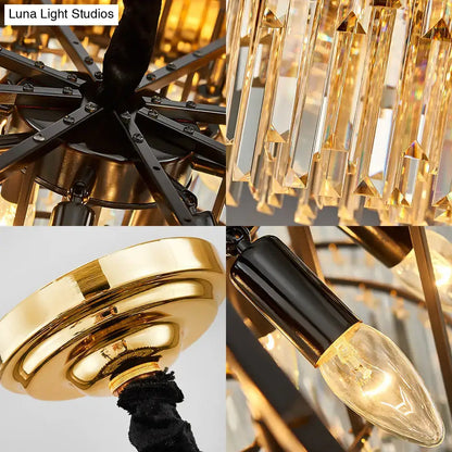 Chinese crystal shaded hanging lamp gold island dining room chandelier