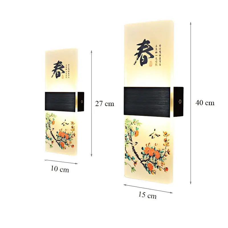 Chinese ink landscape acrylic shade wall lamp bedroom light