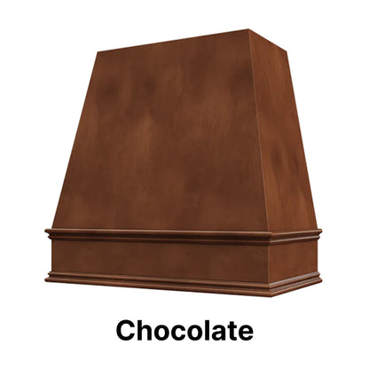 Wood Range Hood With Tapered Front and Decorative Trim - 30", 36", 42", 48", 54" and 60" Widths Available