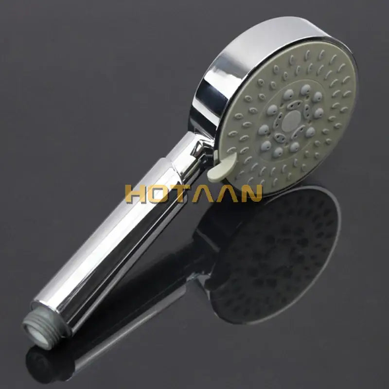 Chrome 5-function hand shower with gray grip bathroom sprayer