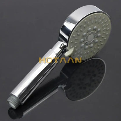 Chrome 5-function hand shower with gray grip bathroom sprayer