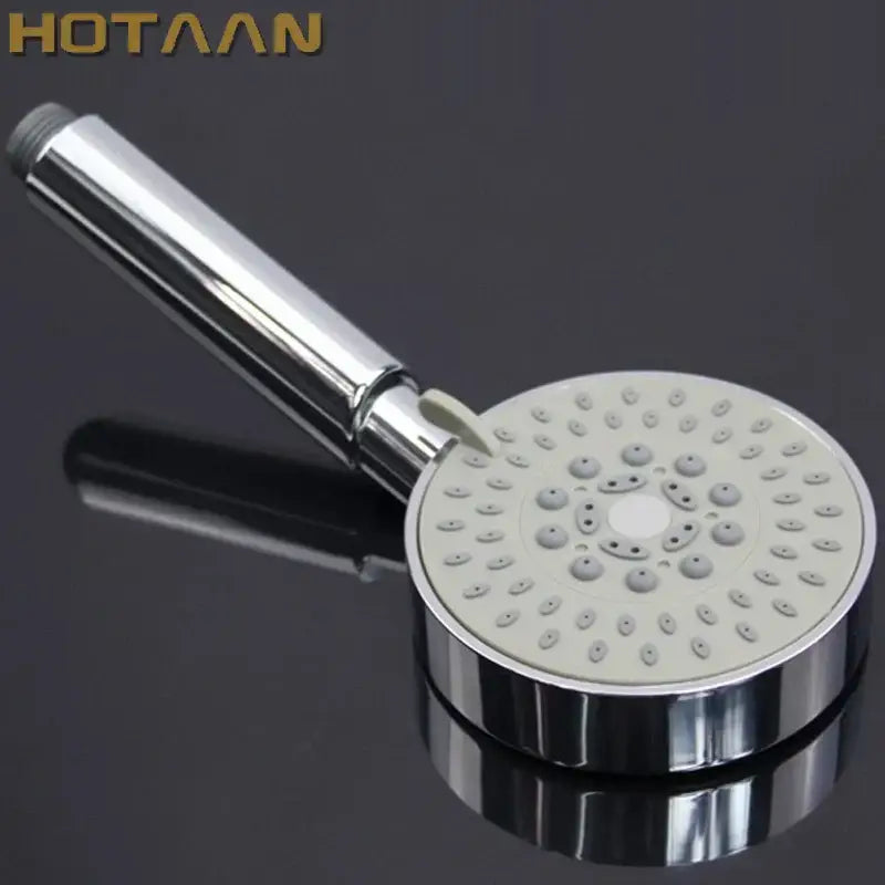 Chrome 5-function hand shower with gray grip bathroom sprayer