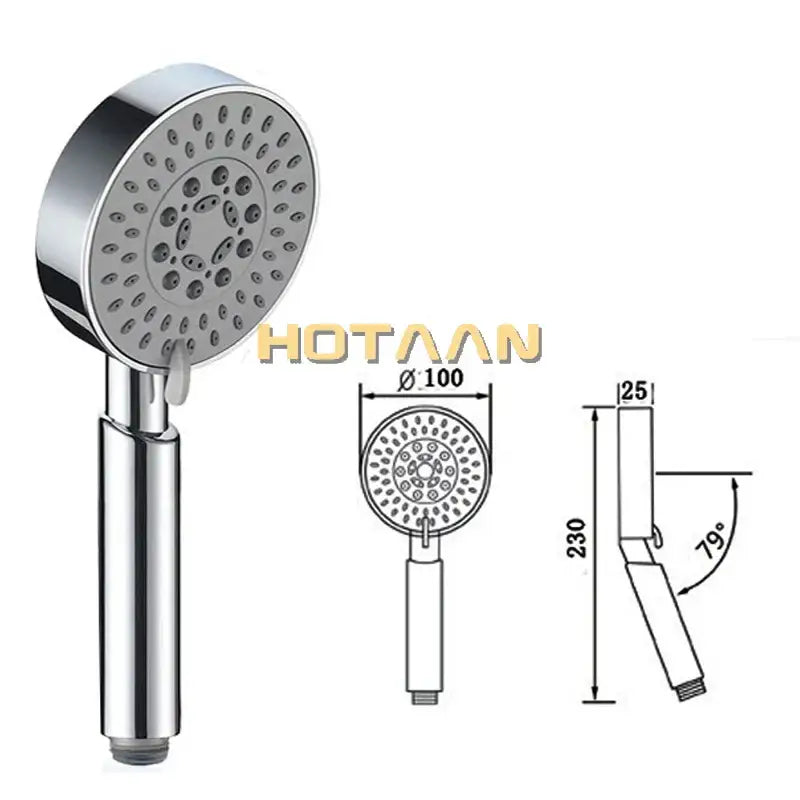 Chrome 5-function hand shower with gray grip bathroom sprayer
