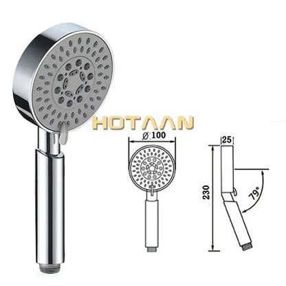 Chrome 5-function hand shower with gray grip bathroom sprayer