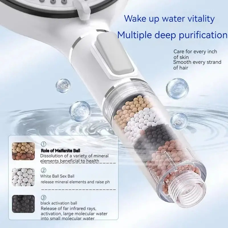 Chrome 5 speed calcium sulfite shower head bathroom filter
