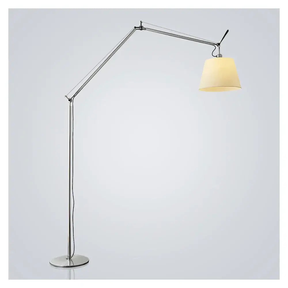 Chrome adjustable industrial wall light bedroom fabric shade