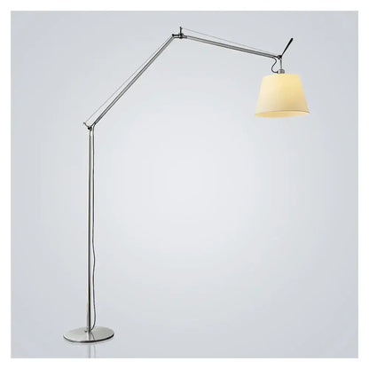 Chrome adjustable industrial wall light bedroom fabric shade