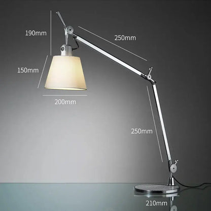 Chrome adjustable industrial wall light bedroom fabric shade
