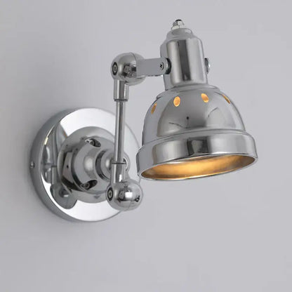 Chrome amber adjustable folding industrial wall light dining room