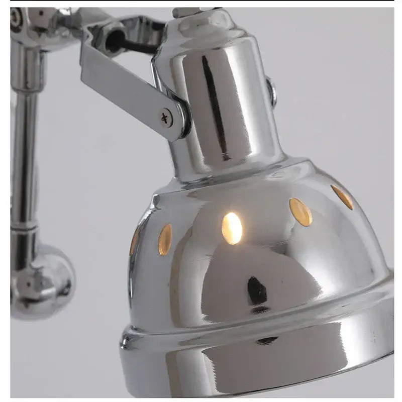 Chrome amber adjustable folding industrial wall light dining room