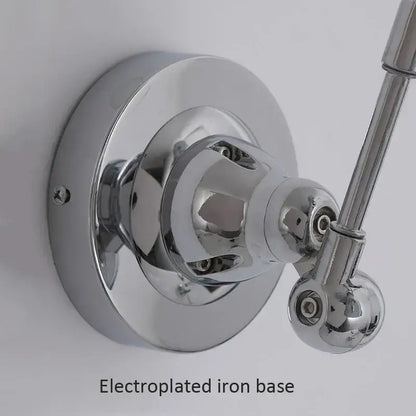 Chrome amber adjustable folding industrial wall light dining room