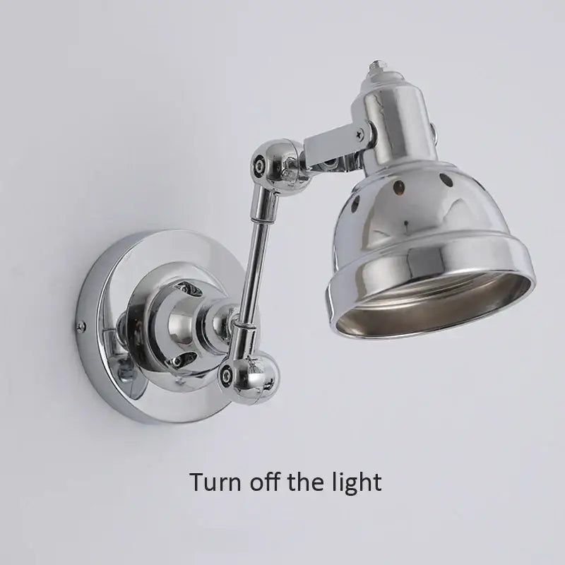 Chrome amber adjustable folding industrial wall light dining room