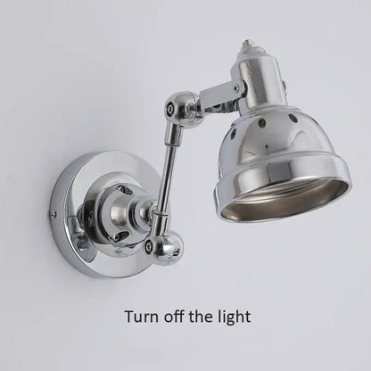 Chrome amber adjustable folding industrial wall light dining room