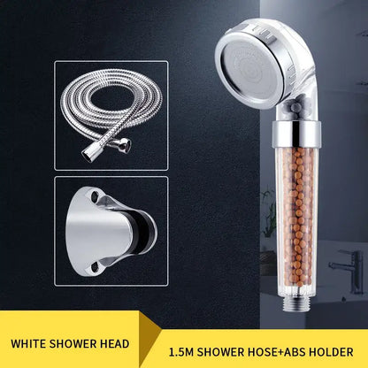 Chrome anion spa shower head high pressure water saving bathroom nozzle
