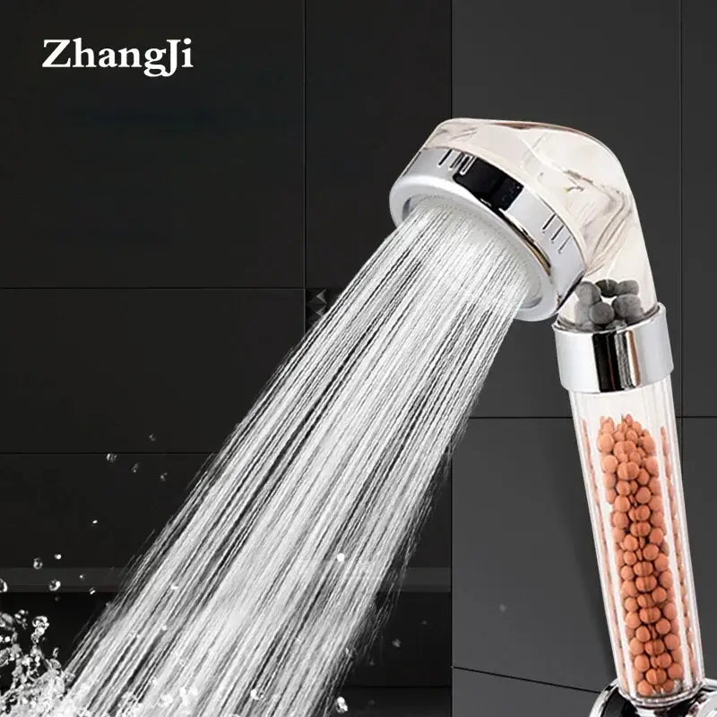 Chrome anion spa shower head high pressure water saving bathroom nozzle