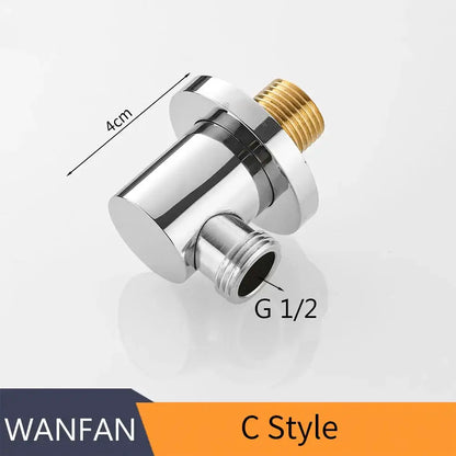 Chrome brass shower diverter valve water separator tee bathroom adapter