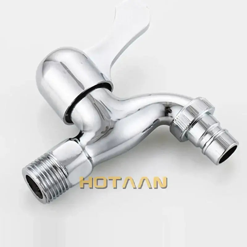 Chrome brass washer tap bibcock faucet outdoor curved spout