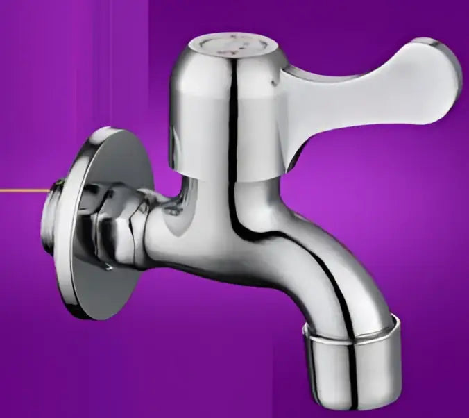 Chrome brass washer tap bibcock faucet outdoor curved spout