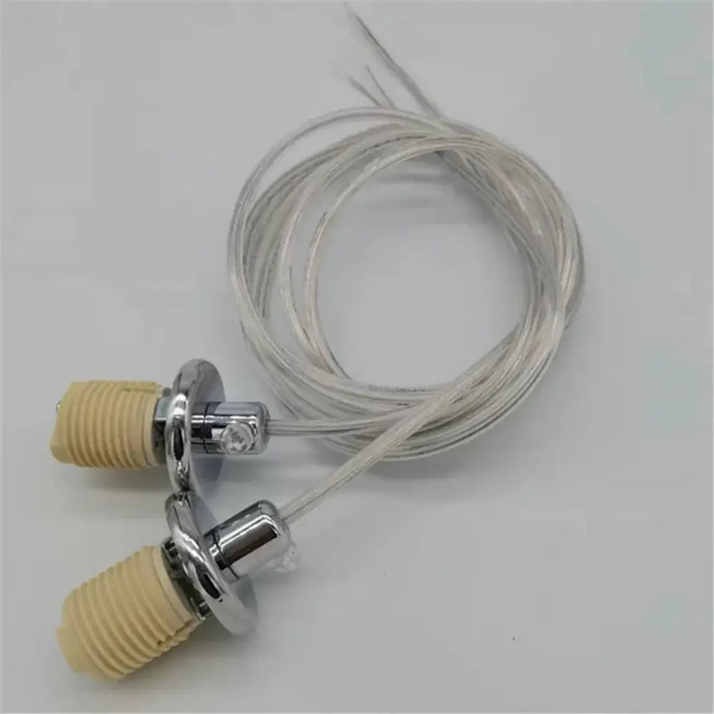 Chrome ceramic lamp thread holder with cable lead bedroom 2pcs