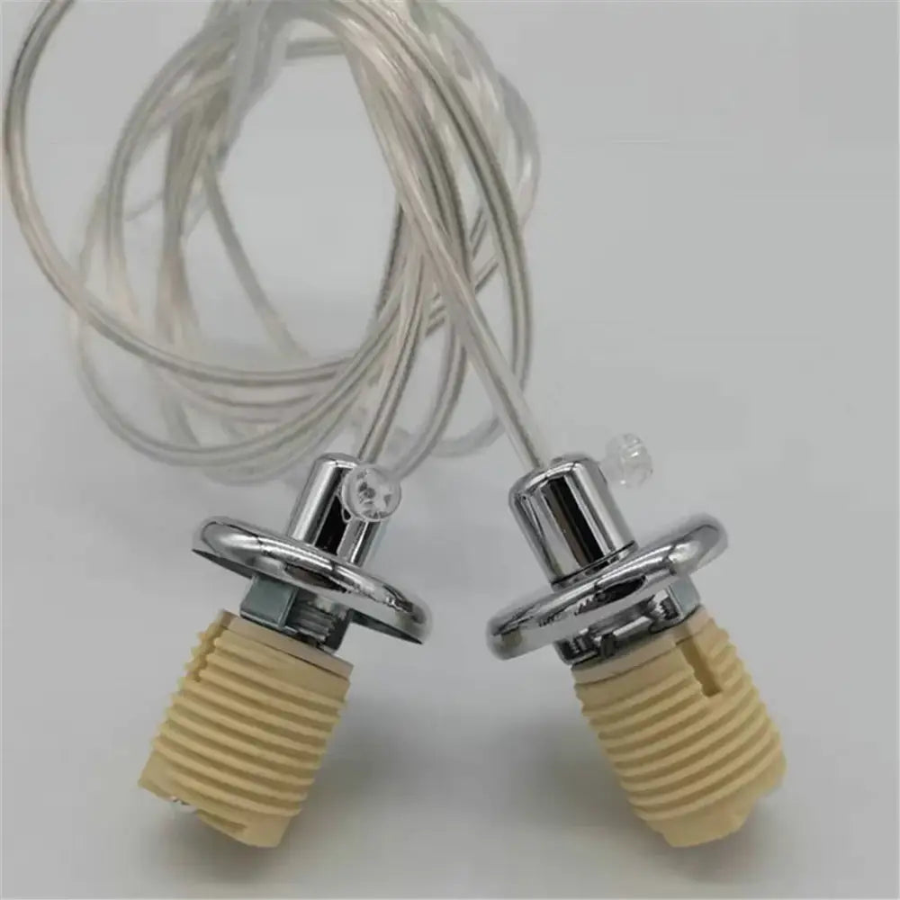 Chrome ceramic lamp thread holder with cable lead bedroom 2pcs