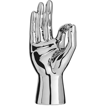 Chrome ceramic love gesture figurine sculpture living room decor